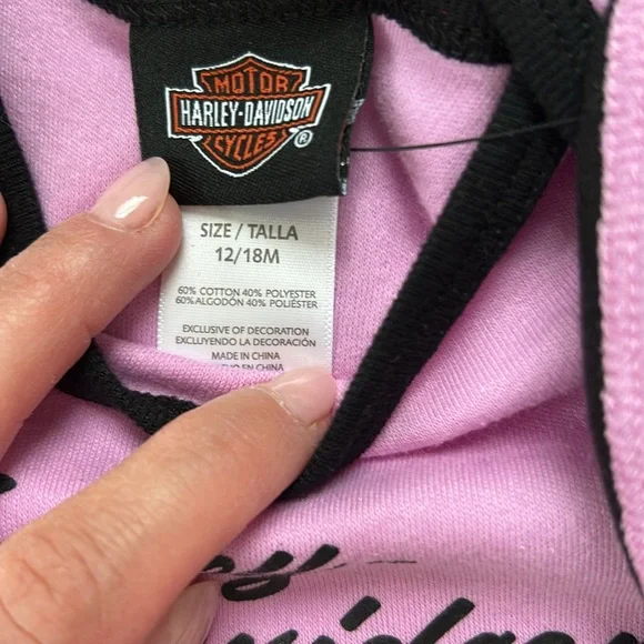 Harley-Davidson Pink and Black Baby Onesie Set - Picture 2 of 2